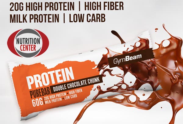 Barre protéinée Protein PureBar avec une teneur élevée en protéines de lait mais avec une faible présence de glucides et de lipides