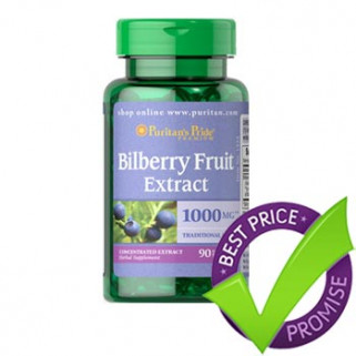 bilberry 4:1 extract 1000mg 90cps puritans pride