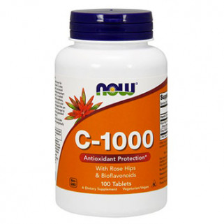 Vitamin C-1000 with Rose Hips 100 tabs now foods