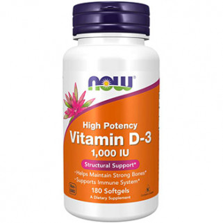 Vitamin D3 1000IU 120 Softgels now foods