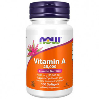 Vitamina A 25,000 IU 100 Softgels now foods