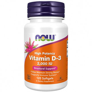 Vitamina D3 2000IU 120 Softgels now foods